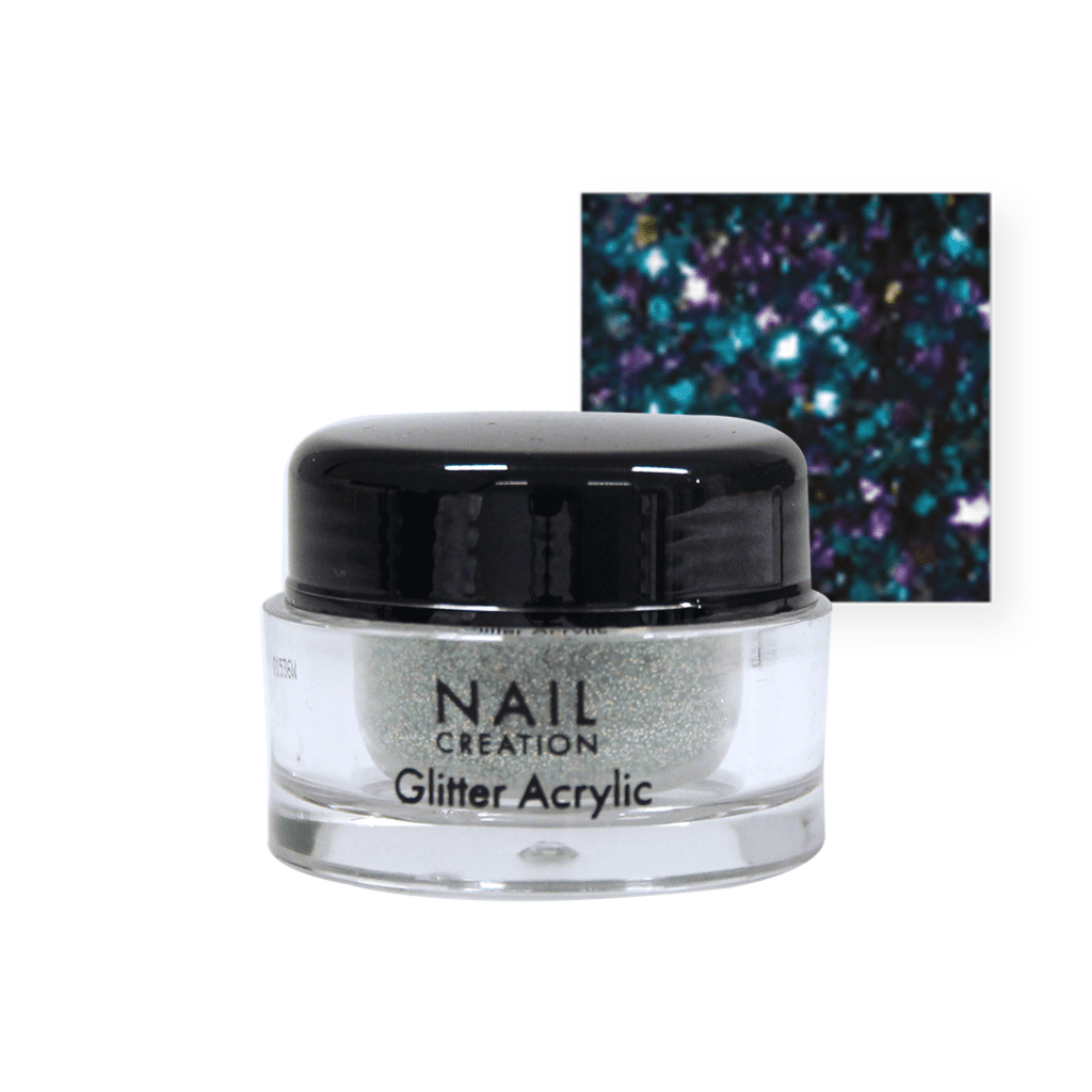 Glitter Acrylic Powder Ocean Blue Nail Creation